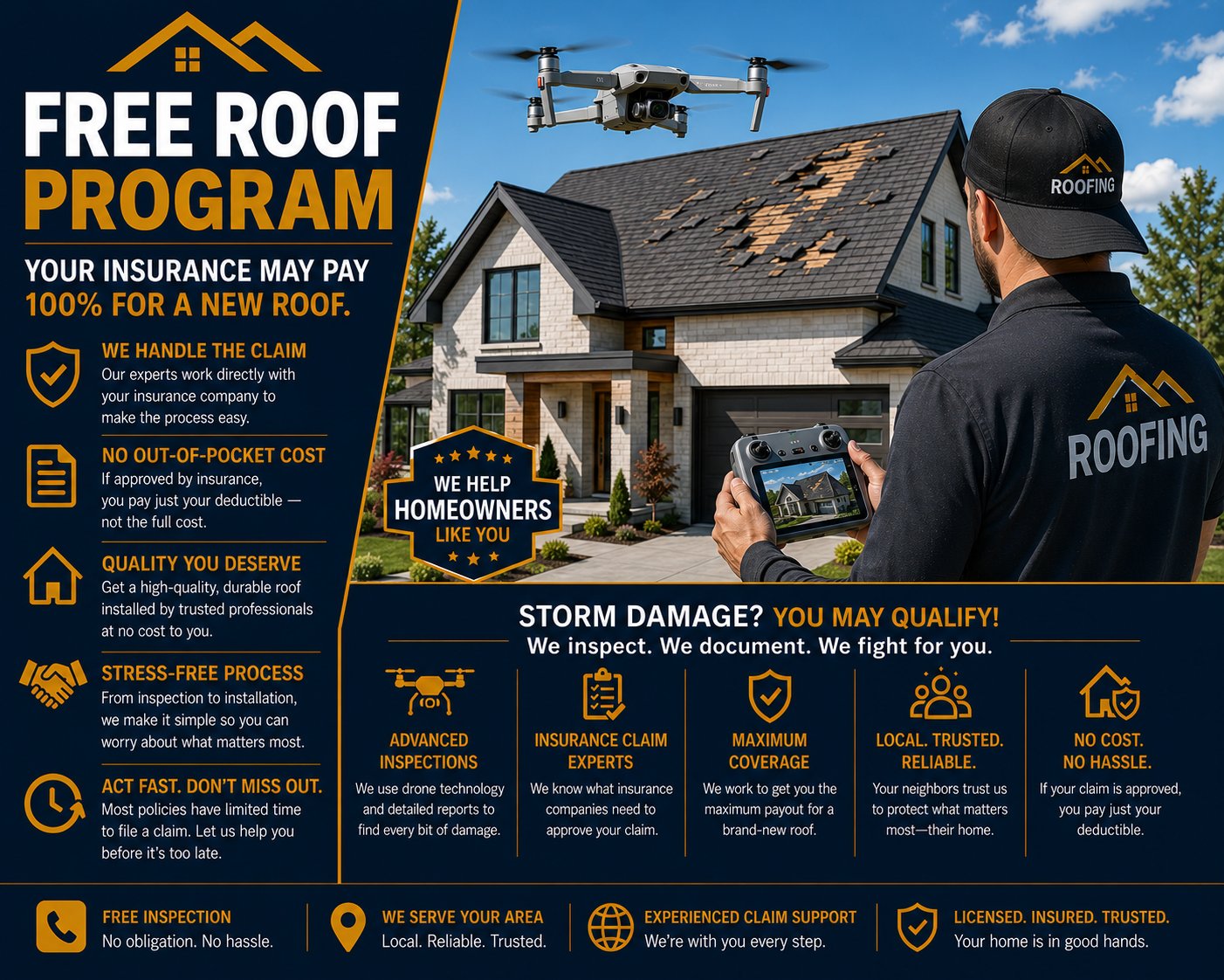 FREE ROOF Program San Fernando insurance claim assistance