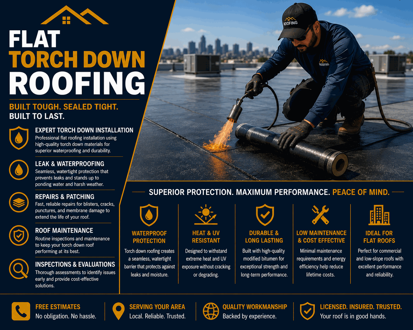 Flat Torch Down Roofing ​Calabasas ​